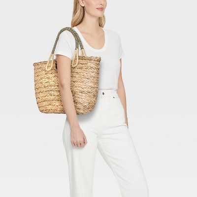 Сумки A New Day Hand Woven Straw Seagrass Tote Bag - A New Day™ Natural — фото 2