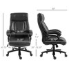 TiramisuBest PU Leather 400lb Black Office Chair, Big & Tall with Pocket Spring, Tilt & Height Adjustment - 3 of 4