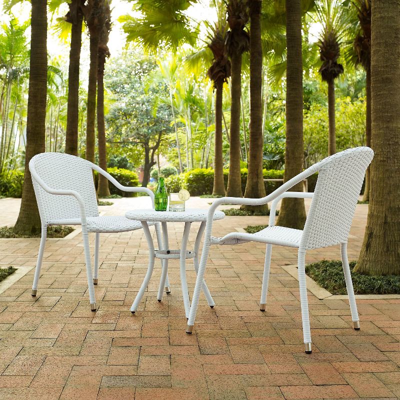 Palm Harbor 3pc Outdoor Wicker Seating Set - White - Crosley, 3 of 7