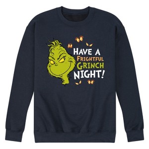 Men's - Dr. Seuss - The Grinch Halloween Frightful Night Graphic Fleece Sweatshirt - 1 of 4