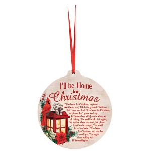 Dicksons Home for Christmas Heaven Red and White 4 Inch Wood Hanging Ornament - 1 of 2