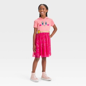 Girls' Kirby Hooded Cosplay Dress - Pink - 1 of 3