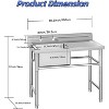 Stainless Steel Freestanding Utility Sink, Single Bowl with Backsplash,Commercial Prep for Kitchen, Garage, Laundry - 2 of 4