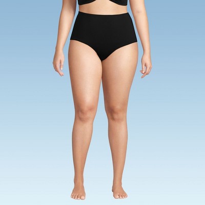 Lands' End Women's Sculpting Suit Chlorine Resistant Targeted Control Retro High Waisted Bikini Swim Bottoms