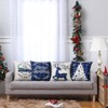 Velvet Christmas Pillow Covers 18x18 4-Pack - Deer/Snowflake/Tree Holiday Decor for Sofa Couch Bed, Festive Throw Cushion Cases - 3 of 4