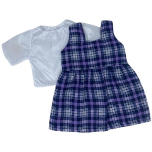 Doll Clothes Superstore Purple Lover School Dress With Hat : Target