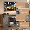 59 Inch TV Stand for TVs Up to 65 Inch, Farmhouse Wood Entertainment Center with Sliding Barn Doors with Adjustable Shelves & Open Compartment - 4 of 4