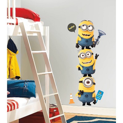 DESPICABLE ME 2 MINIONS GIANT Peel and Stick Wall Decal Yellow/Blue - ROOMMATES