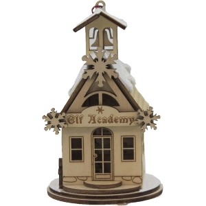 Old World Christmas Ginger Cottages Wooden Ornament for Christmas Tree, Elf Academy One Room School - 1 of 3