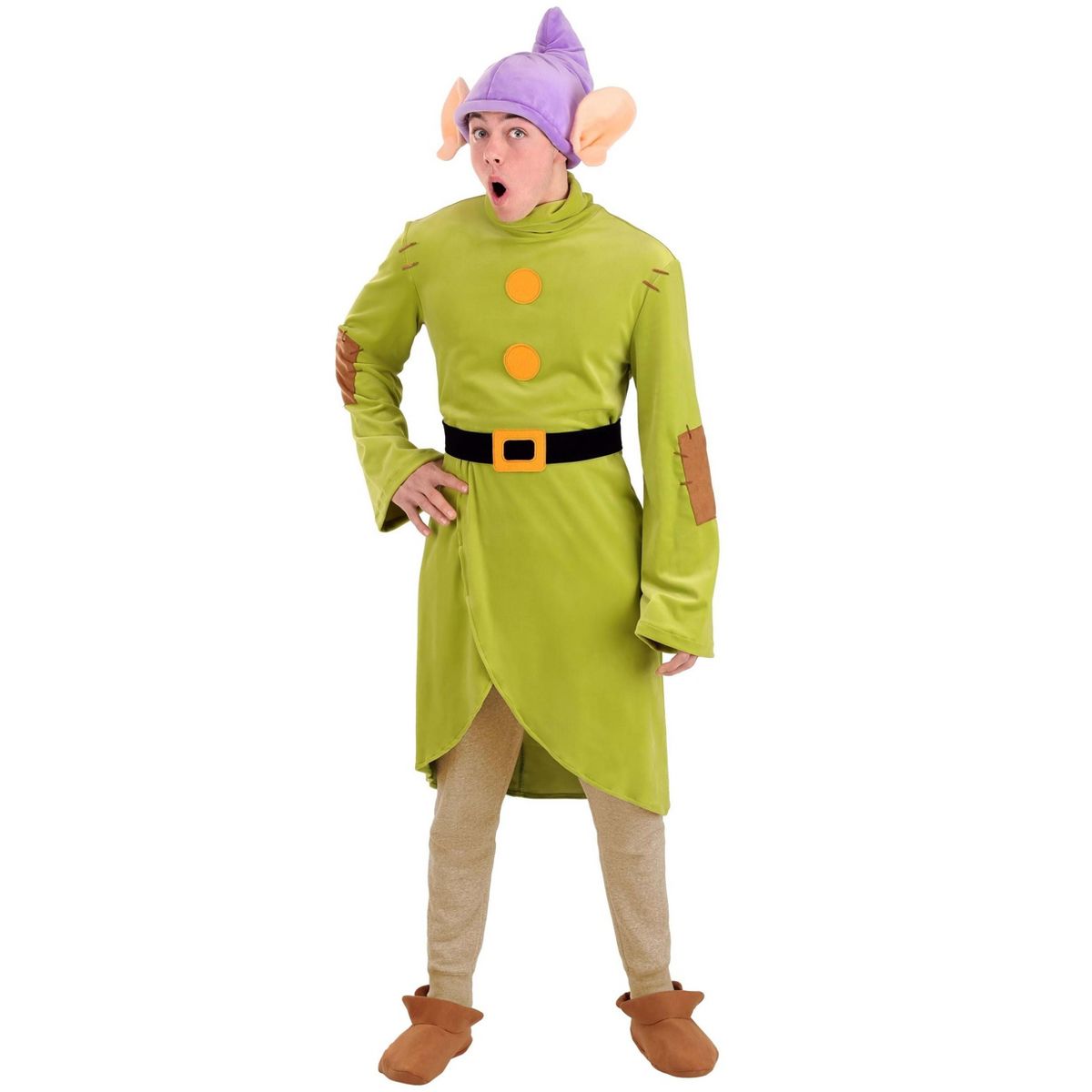 HalloweenCostumes.com Disney Snow White Adult Dopey Dwarf Costume Mens, Green Seven Dwarfs Halloween Outfit