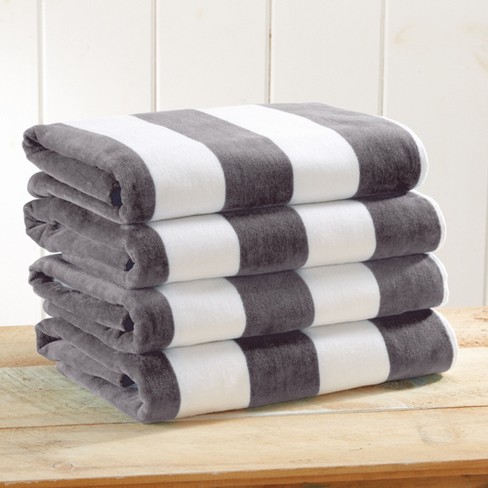 100 Cotton Cabana 4 Pack Oversized Beach Towels Great Bay Home 35 X 70