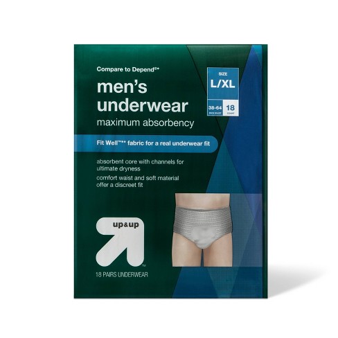 2 Pack-Assurance Men's Underwear Maximum Absorbency, 19 Count Each, L/XL  Size