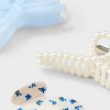 Girls' 3pk Pearl Claw Clip Set - art class™ Blue - 3 of 3