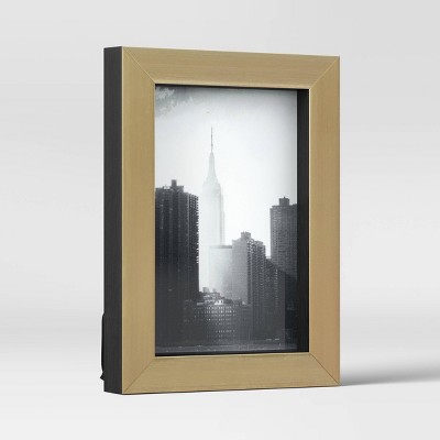 4" x 6" Modern Block PS Picture Frame Black/Brass - Project 62™