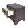 GlasFlength Nightstands Nightstand Modern Bedside Table Accent Bedside End Table with 2 Drawers for Bedroom Modern, Brown, 16"*22"*22" - 3 of 4