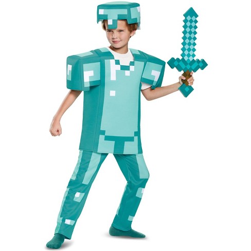  Creeper Classic Minecraft Costume, Green, Small (4-6