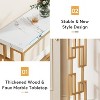 Gulches Modern 42.5" Console Sofa Foyer Table with Faux Marble Top, White & Gold Metal Legs - 2 of 4