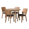 Baxton Studio Denmark Mid-Century Modern Dark Grey Fabric and French Oak Brown Finished Rubberwood 5-Piece Dining Set - 2 of 4