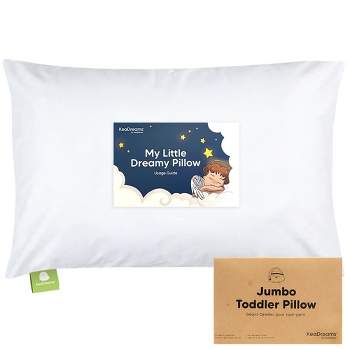 Moonsea Toddler Pillow with Pillowcase 2 Pack, Organic Cotton Covers Ultra Soft , 13 x 18 Inches Kids Pillows for Sleeping Fits