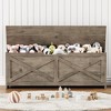 Storage Chest, Wooden Storage Bench with Safety Hinge, Easy Assembly, Large Toy Chest for Entryway, Living Room, Bedroom - 3 of 4