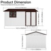 GDFStudio Richards Modern 148" Outdoor Metal Waterproof Storage Sheds with Window - 4 of 4