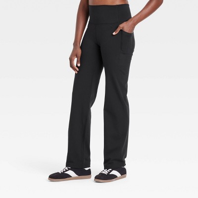 Women's Dynamic Flex High-Rise Pocketed Straight Leg Pants - All In Motion™ Black S