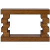 MOEPISY Geometric Block Stacked Wood Console Table with Warm Natural Finish - 2 of 4