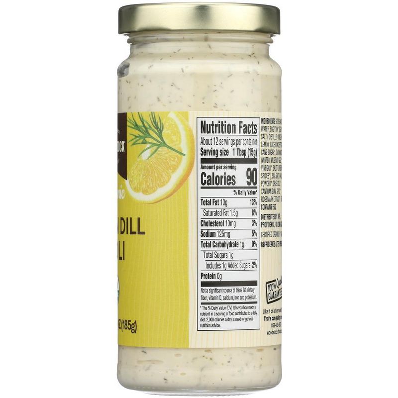 Woodstock Organic Lemon Dill Aioli - Case of 6/6.5 oz, 4 of 8