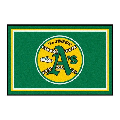 MLB Oakland Athletics 4'x6' 1981 Retro Collection Plush Area Rug