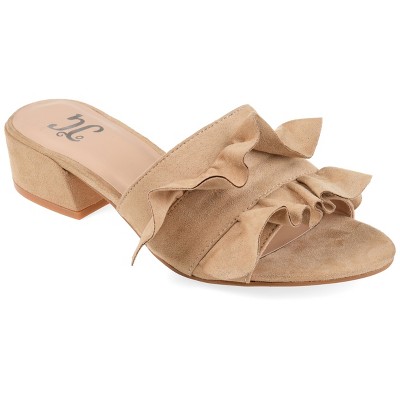 Journee Collection Womens Sabica Slip On Open Toe Slide Heels