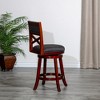 24" Counter Height Swivel Stool Modern Dining Chairs Bar Chairs X-Backrest Chair Armless Stool - 3 of 4