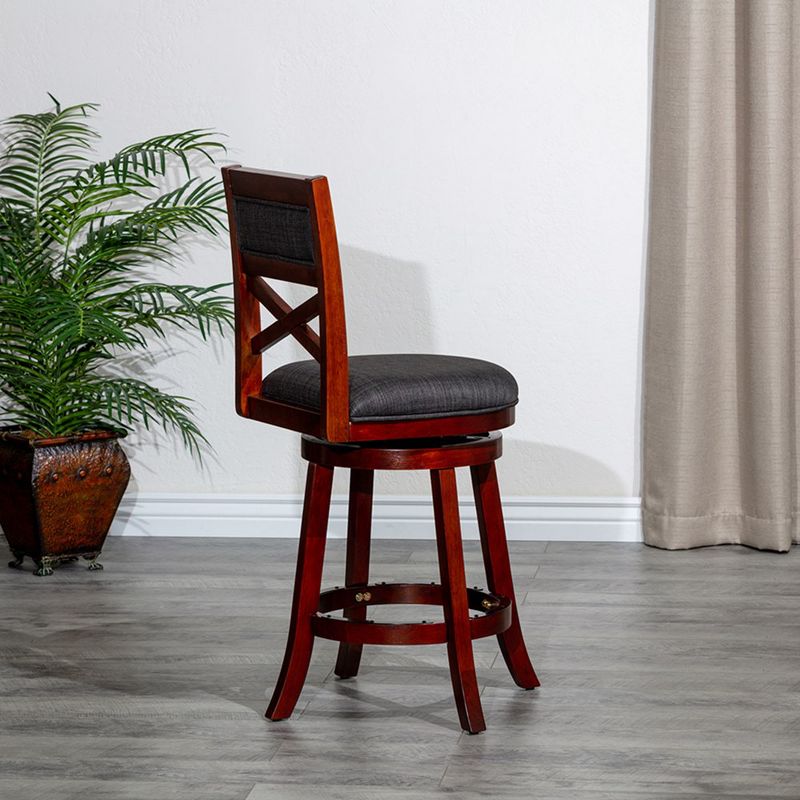 24" Counter Height Swivel Stool Modern Dining Chairs Bar Chairs X-Backrest Chair Armless Stool, 3 of 8