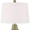 360 Lighting Lyrah 25" High Mid Century Modern Table Lamp Green Glaze Finish Ceramic Single White Shade Living Room Bedroom Bedside Nightstand House - 3 of 4