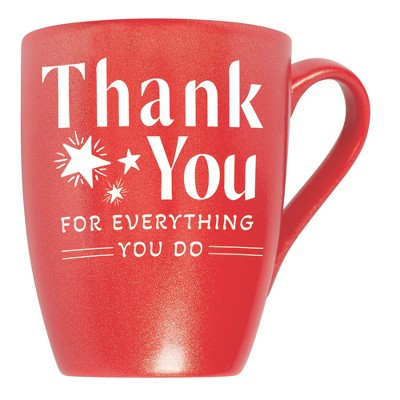Elanze Designs Thank You Everything You Do Crimson Red 10 ounce New Bone China Coffee Cup Mug