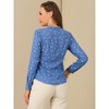 INSPIRE CHIC Women's Metallic Vintage Long Sleeve Gilding Shiny Dots Stars Top - 4 of 4