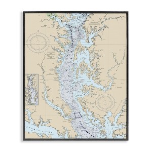 Stupell Industries Potomac River Chesapeake Bay Coastal Map Beige Blue, 16" x 20" - 1 of 4