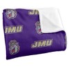 James Madison University Logo Pattern Silky Touch Blanket White 50x60 - 3 of 4