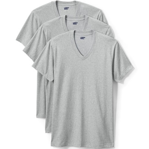 Lands' End Men's V-neck Undershirt 3 Pack - 2x Large - Gray Heather ...