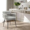 UNISOAR Accent Chair Curved Back Dining Chairs with Black Tapered Metal Legs for Dining Room - 2 of 4