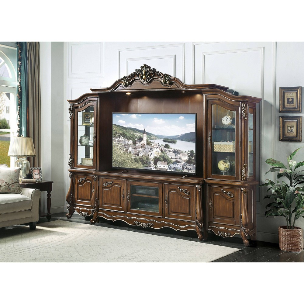 Photos - Display Cabinet / Bookcase 121" Latisha Tv Entertainment Centers Antique Oak Finish - Acme Furniture