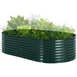 Galvanized Raised Garden Bed Kit w/Cover,Ultimate Raised Beds Extra Deep Metal Planter Beds for Vegetables - 1 of 4