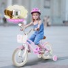 Infans 14" Kid's Bike w/Removable Training Wheels & Basket for 3-5 Years Old Purple - 4 of 4