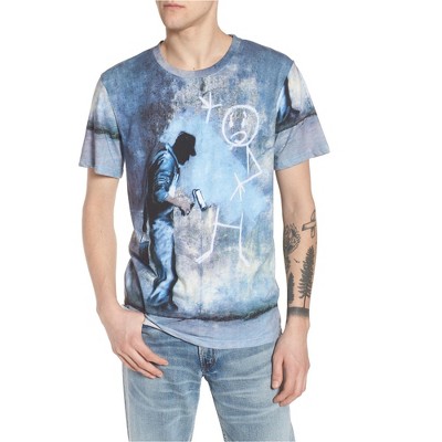 Elevenparis Mens Grey Ghost Graphic T-Shirt