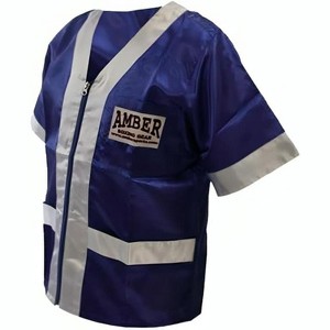 Amber Fight Gear Satin Cornerman Jacket – Durable, Stylish Support Gear with Ample Pockets & Tailored Fit for Boxing - 1 of 4