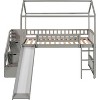 Streamdale Twin Loft Bed with Two Drawers and Slide, House Bed with Slide, Gray - 3 of 4