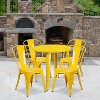Flash Furniture Commercial Grade 30" Round Metal Indoor-Outdoor Table Set with 4 Cafe Chairs - 2 of 4
