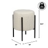 JONATHAN Y Silvia Modern Minimalist Round Backless Metal/Vegan Leather Cushioned Vanity Stool - 3 of 4