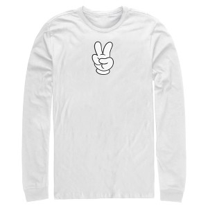 Mens Mickey & Friends Peace Sign Gloves Long Sleeve Shirt - 1 of 4