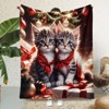 Lomsoe Ultra-Soft Flannel Christmas Cat Throw Blanket - Cozy, HD Printed for Couch & Bed, Perfect Gift Idea, All-Season Comfort. - 2 of 4