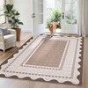 Garvee Modern Border Area Rug Farmhouse Scalloped Bordered Pattern Rugs Washable Low Pile Non Slip Rugs for Living Room - 2 of 4
